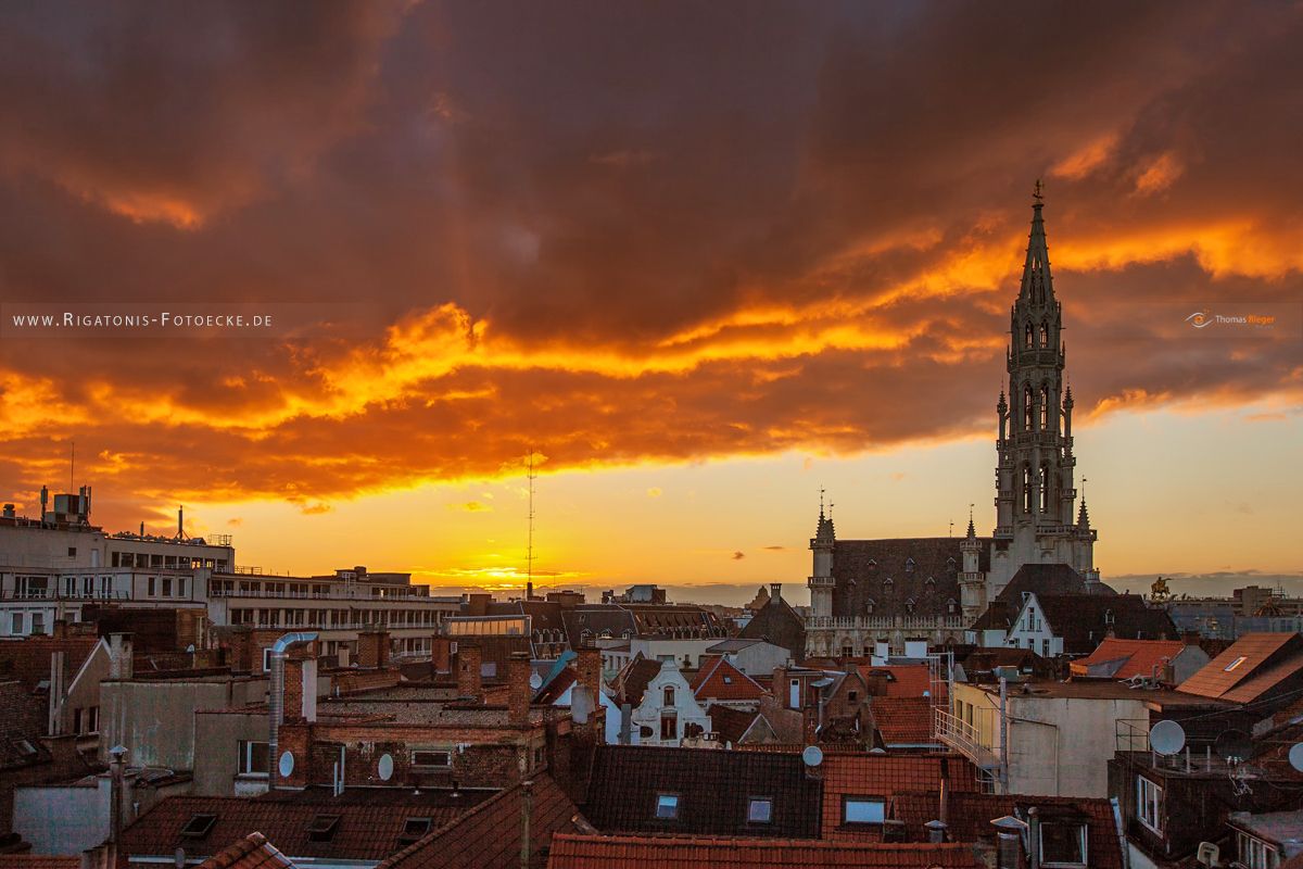 Sonuntergang über Brüssel