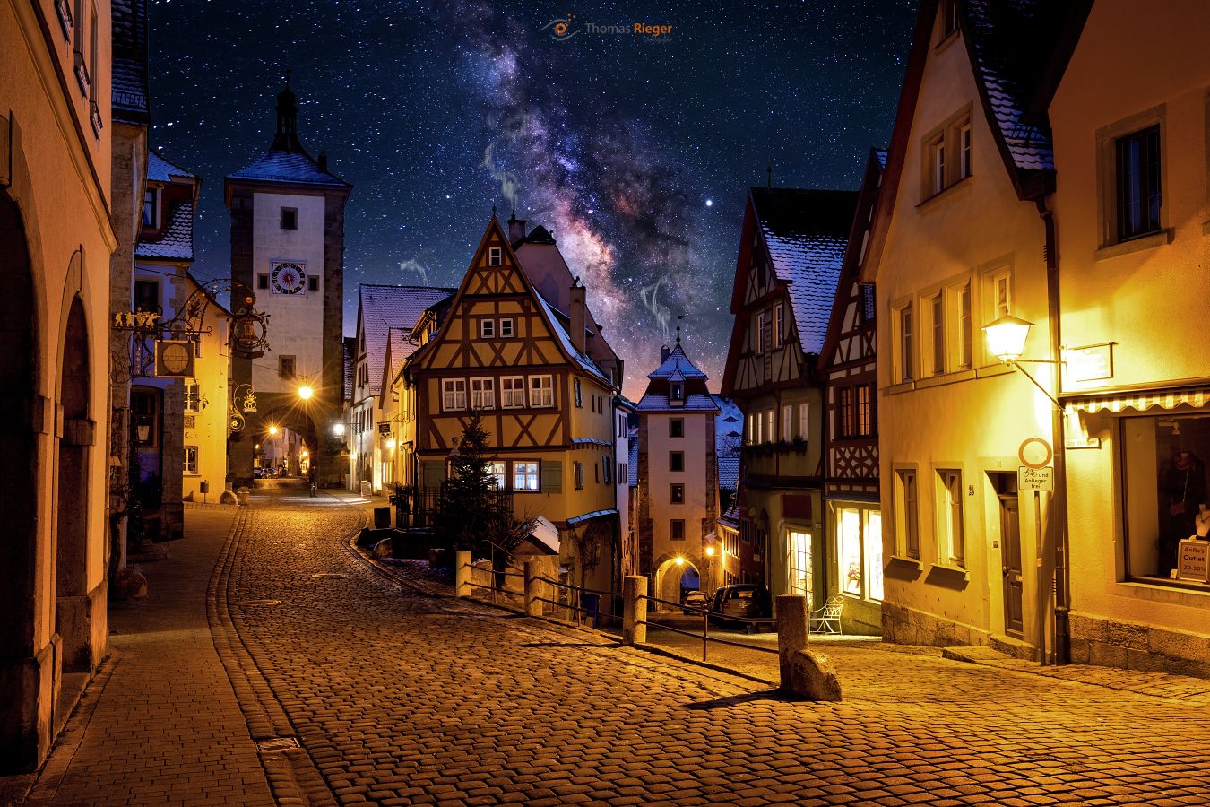 in Rothenburg ob der Tauber a, Plönlein mit dem Siebersturm