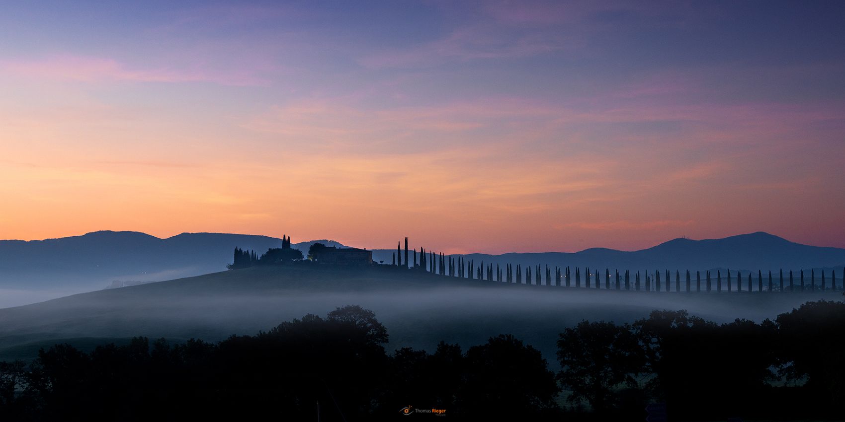 Agriturismo Poggio Covili im Sonnenaufgang, Toscana