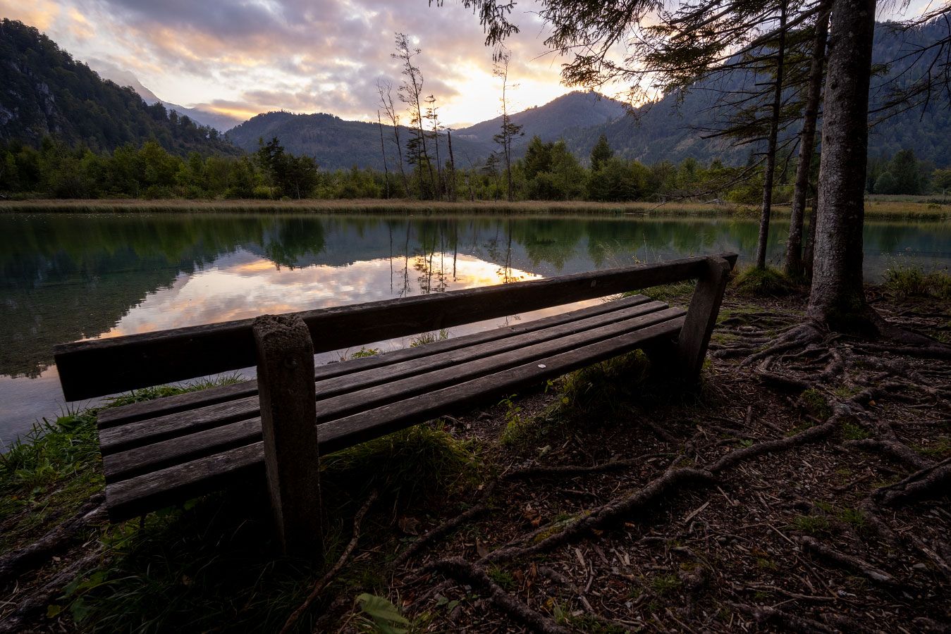 50_MG_9271_web900h Sonnenuntergang am Almsee im Almtal bei Grünau (50_MG_9271)