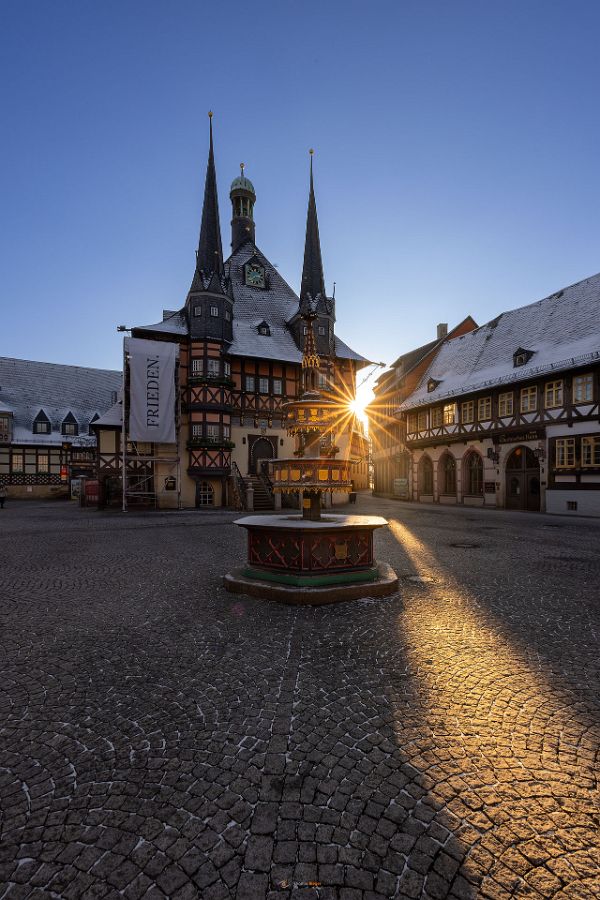 Rathaus Wernigerode im Sonnenuntergang (419_MG_0407)