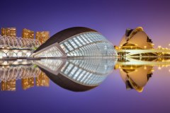 Palau de les Arts Reina Sofía mit dem L’Hemisfèric im Vordergrund