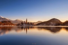 Slowenien Bled zum Sonnenaufgang