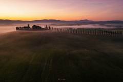 Agriturismo Poggio Covili im Sonnenaufgang, Toscana