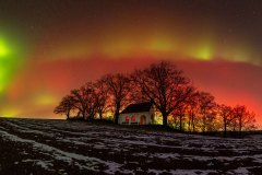 Nordlichter an der Rehtalkapelle bei Regensburg